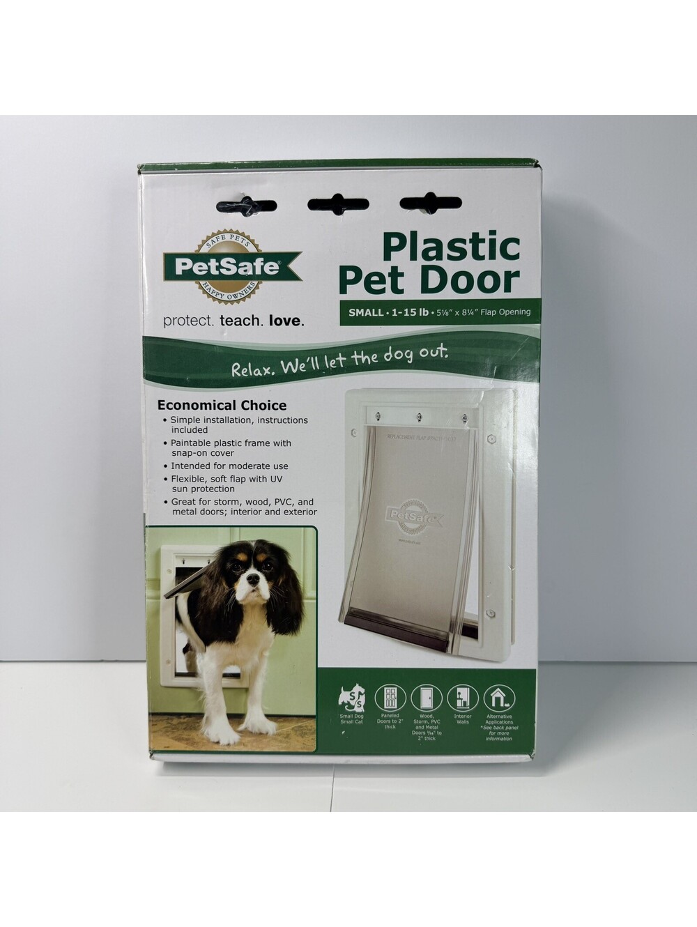 PetSafe Plastic Pet Door White PPA00-10958 Small 1-15 LB New 5 1/8”x 8 1/4”